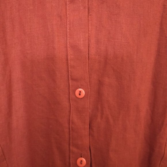 100 % linen dress Red Burgundy Zara - Picture 4 of 6